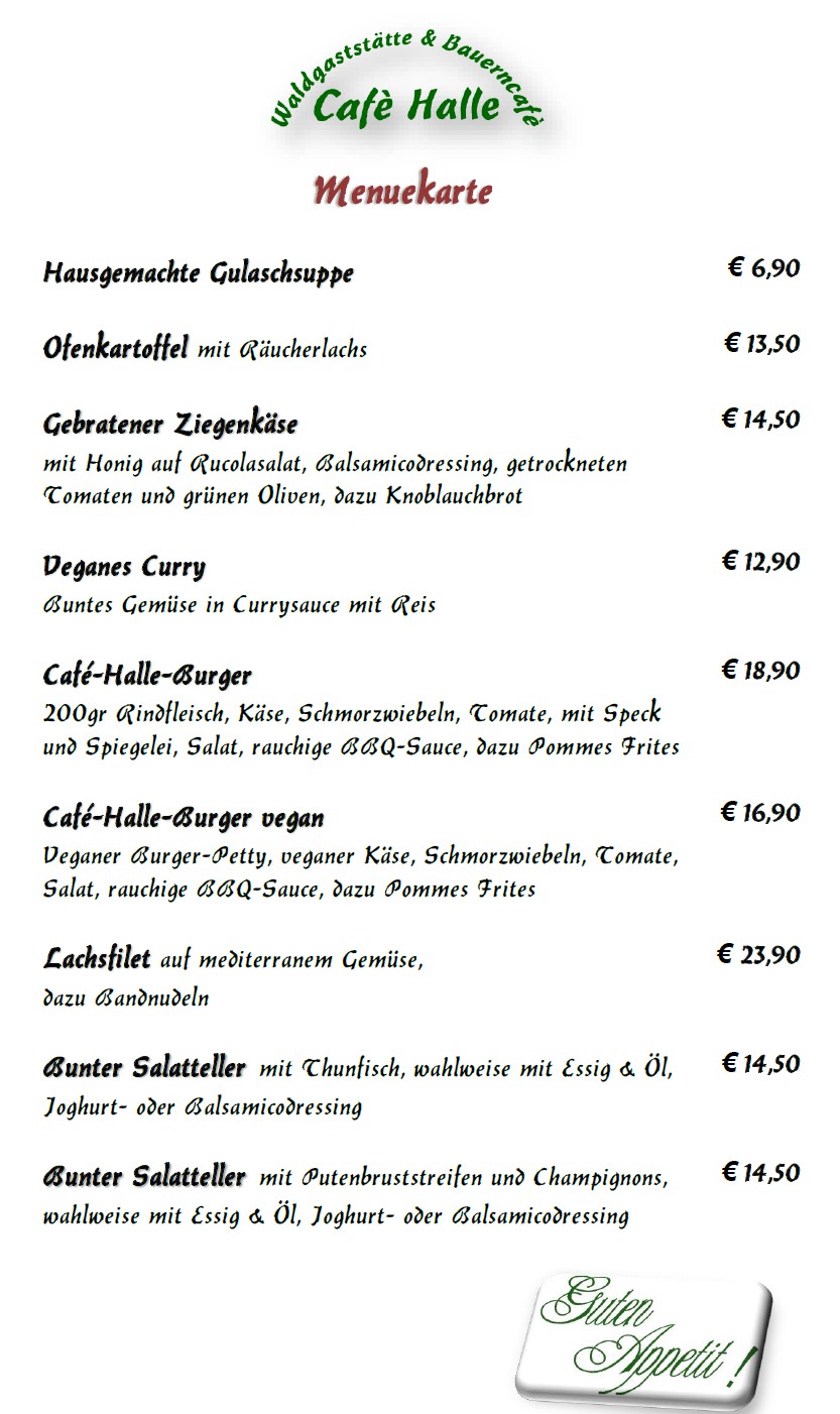 Aktuelle Speisekarte April 2026 Seite 2